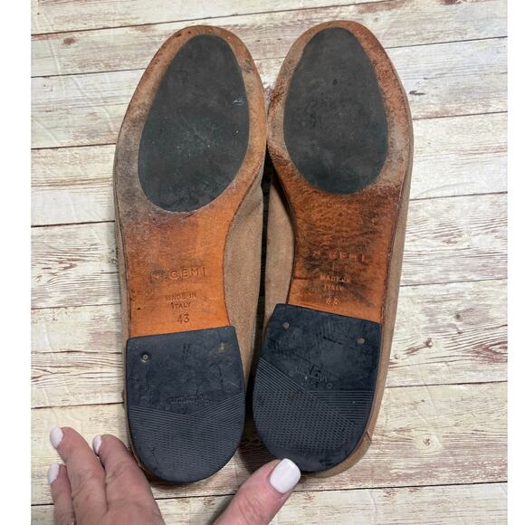 M.Gemi Suede Loafers Size 43 Leather Sandstone Tan Slip On Soft Italian Italy main image 4